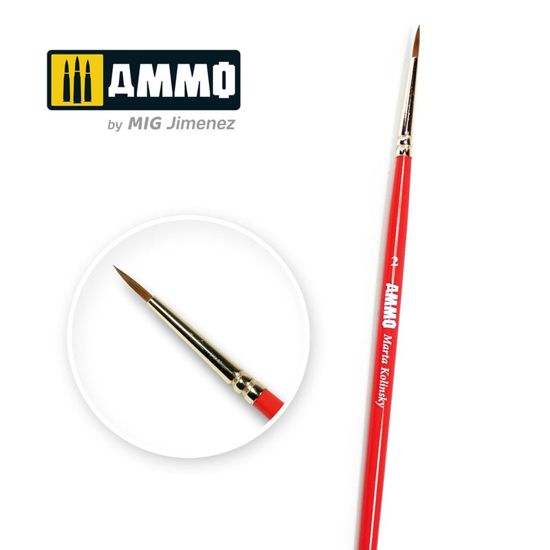 AMMO by Mig Jimenez A.MIG-8714 SIZE 2 AMMO MARTA KOLINSKY BRUSH - Hobby City NZ