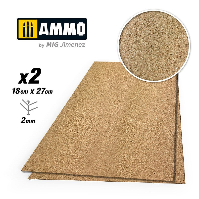 AMMO by Mig Jimenez A.MIG-8836 CREATE CORK Fine Grain (2mm) 2 pcs - Hobby City NZ