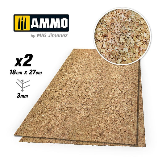 AMMO by Mig Jimenez A.MIG-8843 CREATE CORK Thick Grain (3mm) 2 pcs - Hobby City NZ
