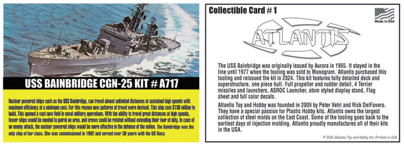 Atlantis Models AMCA717 1/600 USSBBrdg Missile Frigate