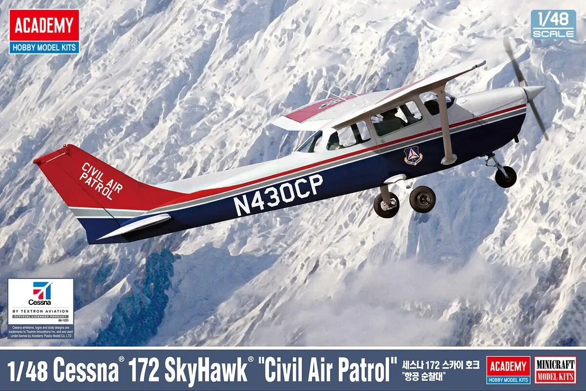Academy 1/48 CessnaÂ® 172 SkyhawkÂ® â€Civil Air Patrolâ€Â  Plastic Model Kit