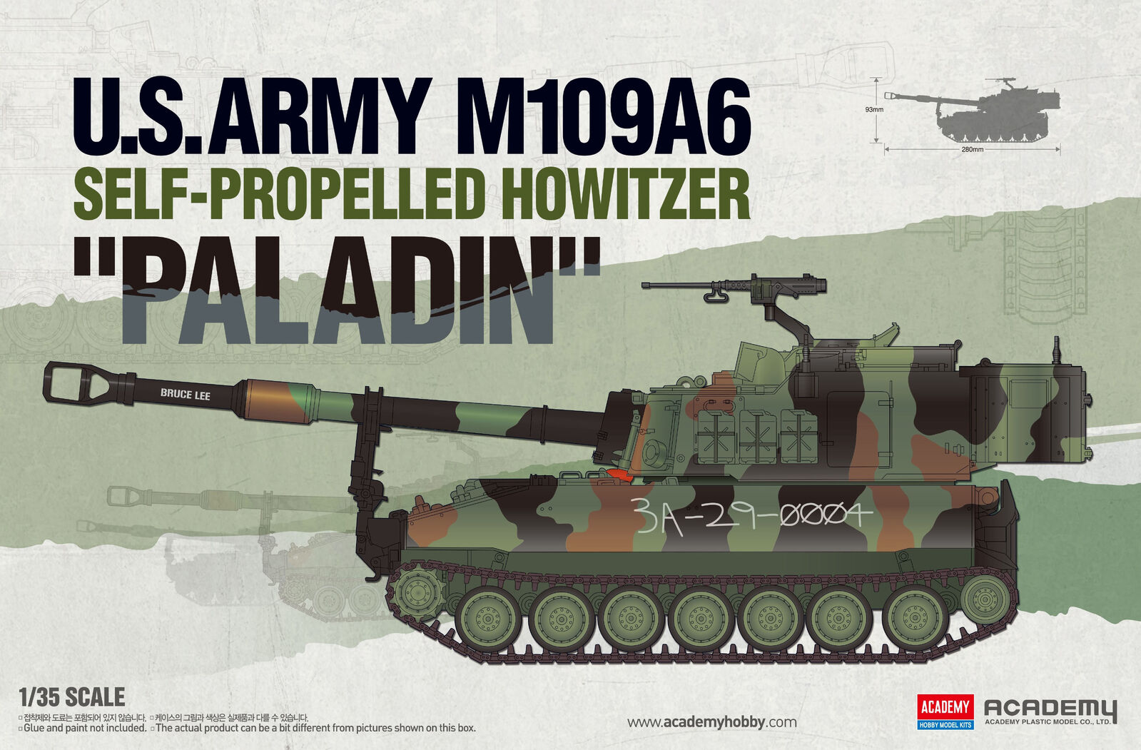 Academy 1/35 U.S. Army Self-Propelled Howitzer M109A6 Paladin Plastic Model Kit