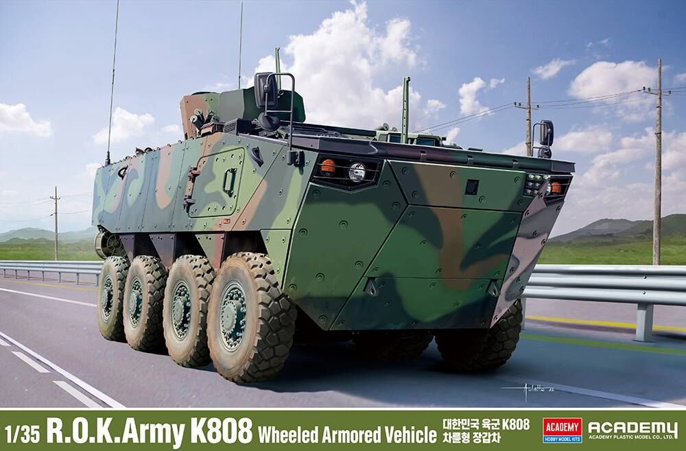 Academy 1/35 R.O.K. Army K808 Wheeled Armored Vehicle Plastic Model Kit