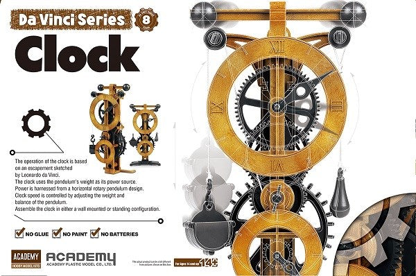 Academy 18150 Clock - Da Vinci Series No. 8 (Snap Kit) - Hobby City NZ