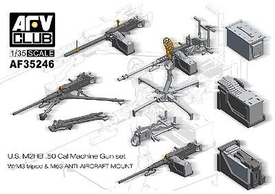 AFV Club AF35246 1/35 U.S. M2Hb .50 Cal Machine Gun Set w/M3 Tripod & M63 Anti-Aircraft Mount - Hobby City NZ (8964700733677)