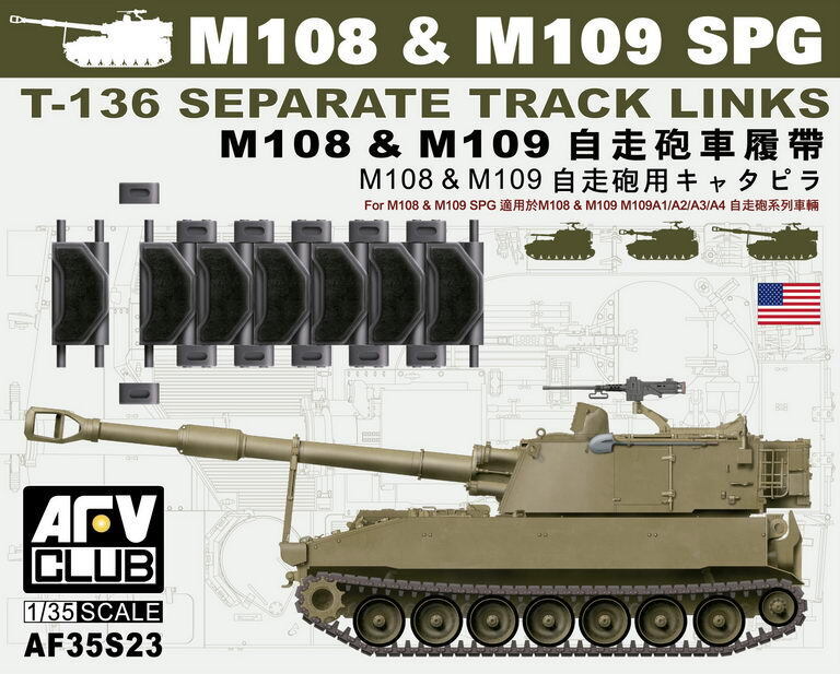 AFV Club AF35S23 1/35 T-136 Track For M108/M109 (Workable) Conversion Kit - Hobby City NZ (8964703846637)