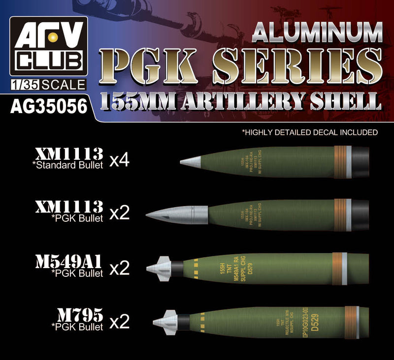 AFV Club AG35056 1/35 155MM Artillery Shell PGK Series - Hobby City NZ (8964705353965)