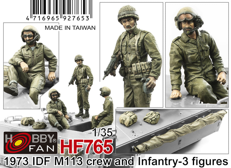 AFV Club HF765 1/35 1973 IDF M113 Crew & Infantry-3figures w/Accessories