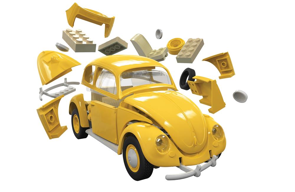 Airfix J6023 QUICK BUILD: Volkswagen Beetle (Yellow) (1850458406961)