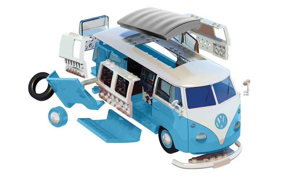 Airfix J6024 QUICK BUILD: Volkswagen Camper Van (Blue) (6663808221233)