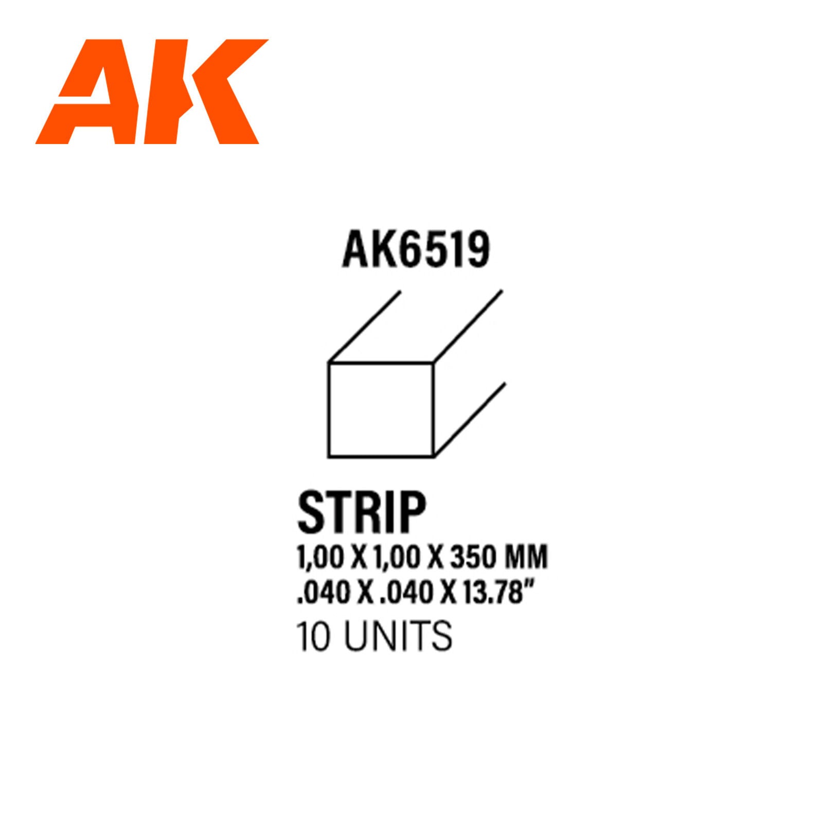 AK Interactive Styrene Strips 100 x 100 x 350mm (pack of 10) (3)