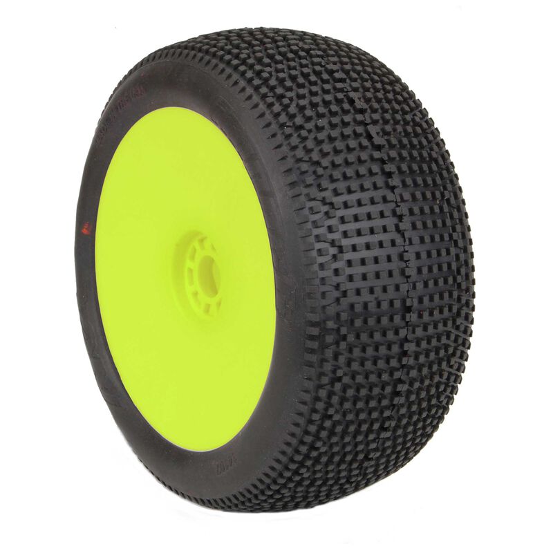 AKA Truggy EVO Impact Super Soft Long Wear Pre-Mounted Yellow 0 Offset RC Wheel & Tyre Set 1/8 Scale