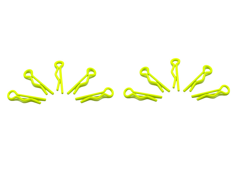 Arrowmax 0AM-103102 Small Body Clip 1/10 - Fluorescent Yellow  (10) - Hobby City NZ (8347066859757)