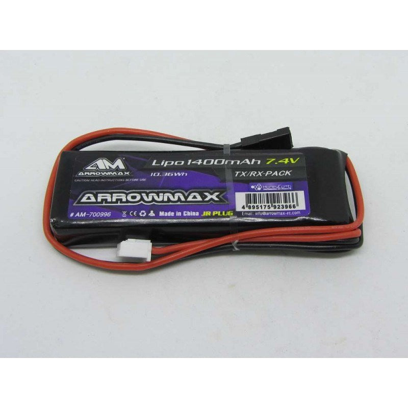 AM Lipo 1400mAh 7.4V Receiver Pack GP (JR Plug)