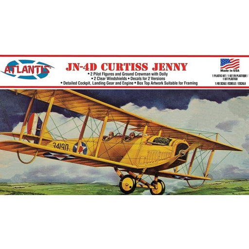 Atlantis Models CL534 1/48 JN-4D Curtiss Jenny w/Pilots and Ground Crewman Figurines (8120470044909)