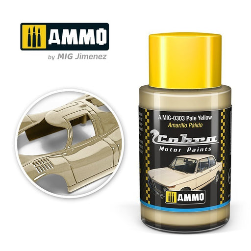 AMMO by Mig Jimenez A.MIG-0303 Cobra Motor Pale Yellow Acrylic Paint (8469601288429)