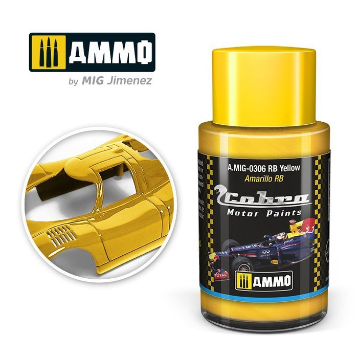 AMMO by Mig Jimenez A.MIG-0306 Cobra Motor RB Yellow Acrylic Paint (8469601550573)