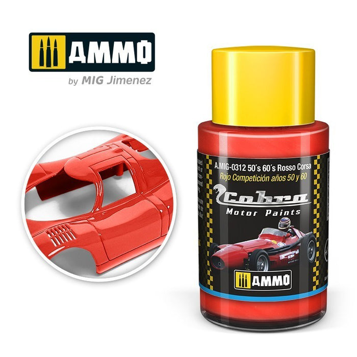 AMMO by Mig Jimenez A.MIG-0312 Cobra Motor 50??s 60??s Rosso Corsa Acrylic Paint (8469601845485)