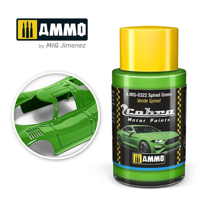 AMMO by Mig Jimenez A.MIG-0322 Cobra Motor Spinel Green Acrylic Paint (8469602533613)
