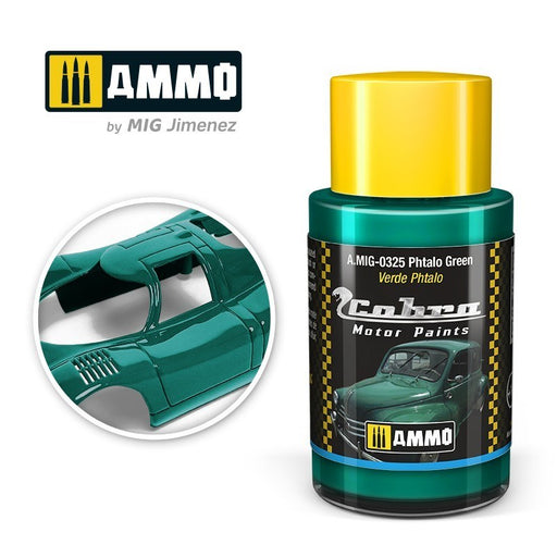 AMMO by Mig Jimenez A.MIG-0325 Cobra Motor Phtalo Green Acrylic Paint (8469602664685)