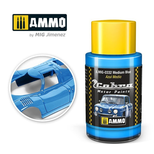 AMMO by Mig Jimenez A.MIG-0332 Cobra Motor Medium Blue Acrylic Paint (8469603123437)