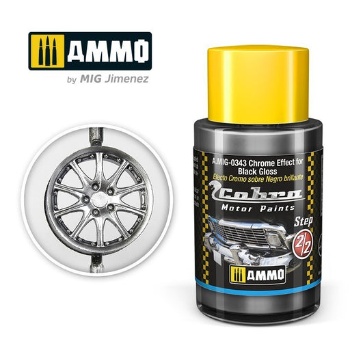 AMMO by Mig Jimenez A.MIG-0343 Cobra Motor Chrome Effect for Black Gloss Acrylic Paint (8469603713261)