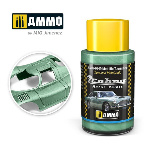 AMMO by Mig Jimenez A.MIG-0349 Cobra Motor Metallic Tourquoise Acrylic Paint (8469604106477)