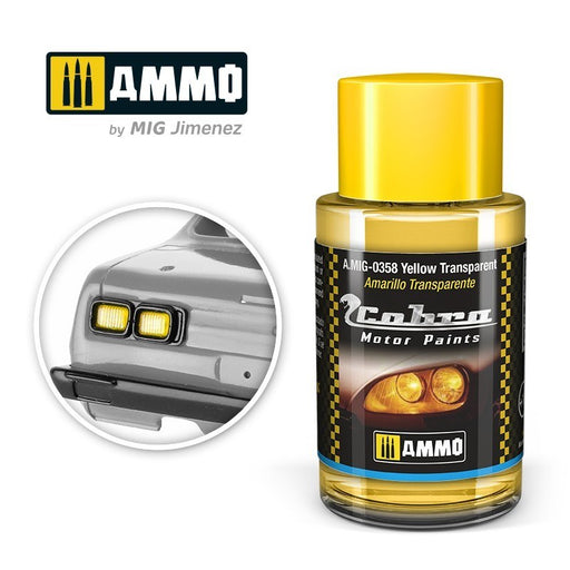 AMMO by Mig Jimenez A.MIG-0358 Cobra Motor Yellow Transparent Acrylic Paint (8469604892909)