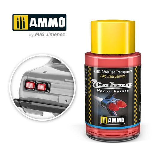 AMMO by Mig Jimenez A.MIG-0360 Cobra Motor Red Transparent Acrylic Paint (8469604991213)