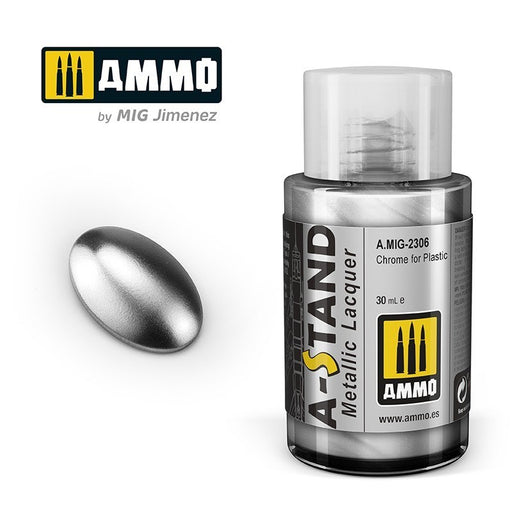 AMMO by Mig Jimenez A.MIG-2306 A-Stand Chrome for Plastic Lacquer Paint (8469606236397)