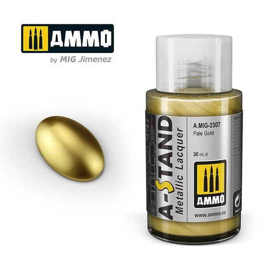 AMMO by Mig Jimenez A.MIG-2307 A-Stand Pale Gold Lacquer Paint (8469606301933)