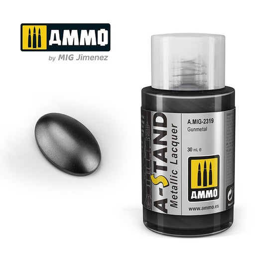 AMMO by Mig Jimenez A.MIG-2319 A-Stand Gunmetal Lacquer Paint (8469606990061)