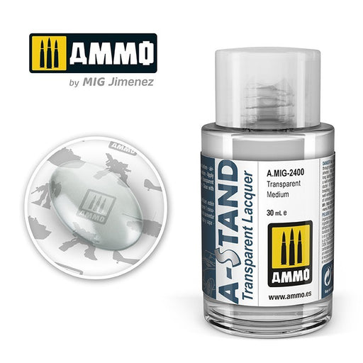 AMMO by Mig Jimenez A.MIG-2400 A-Stand Transparent Medium Lacquer Paint (8469607940333)