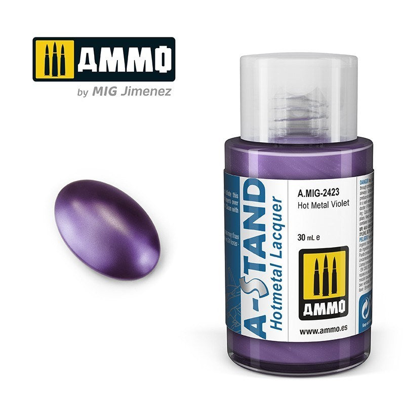 AMMO by Mig Jimenez A.MIG-2423 A-Stand Hot Metal Violet Lacquer Paint