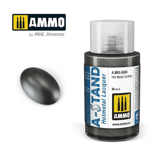 AMMO by Mig Jimenez A.MIG-2424 A-Stand Hot Metal Carbon Lacquer Paint (8469608530157)