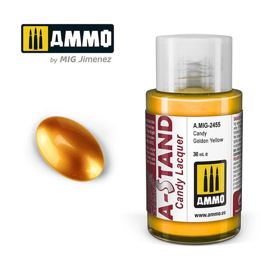 AMMO by Mig Jimenez A.MIG-2455 A-Stand Candy Golden Yellow Lacquer Paint (8469608956141)