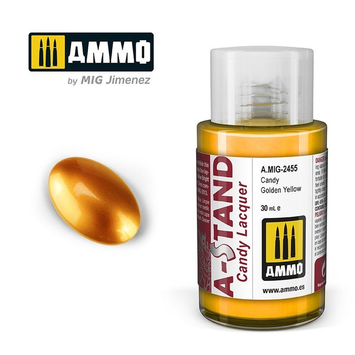 AMMO by Mig Jimenez A.MIG-2455 A-Stand Candy Golden Yellow Lacquer Paint (8469608956141)