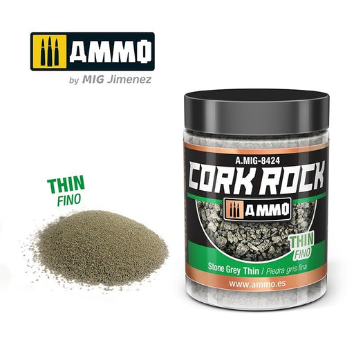 AMMO by Mig Jimenez A.MIG-8424 Terraform Cork Rock Stone Grey Thin Jar 100ml (8470980853997)