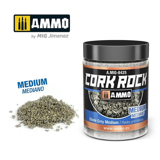 AMMO by Mig Jimenez A.MIG-8425 Terraform Cork Rock Stone Grey Medium Jar 100ml (8470980919533)
