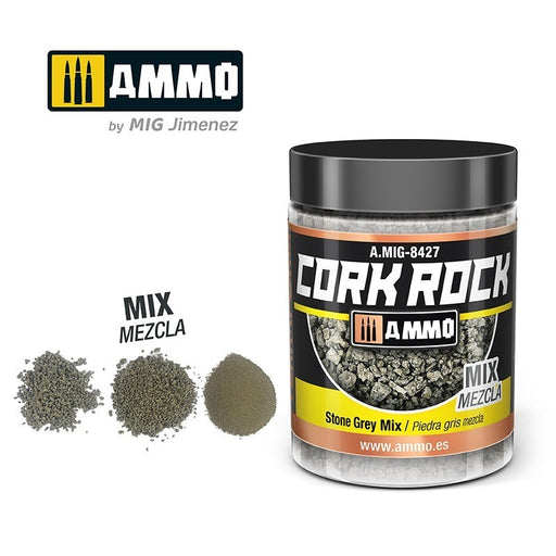 AMMO by Mig Jimenez A.MIG-8427 Terraform Cork Rock Stone Grey Mix Jar 100ml (8470980985069)
