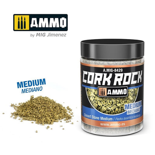 AMMO by Mig Jimenez A.MIG-8429 Terraform Cork Rock Desert Stone Medium Jar 100ml (8470981083373)