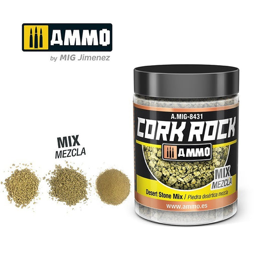 AMMO by Mig Jimenez A.MIG-8431 Terraform Cork Rock Desert Stone Mix Jar 100ml (8470981181677)