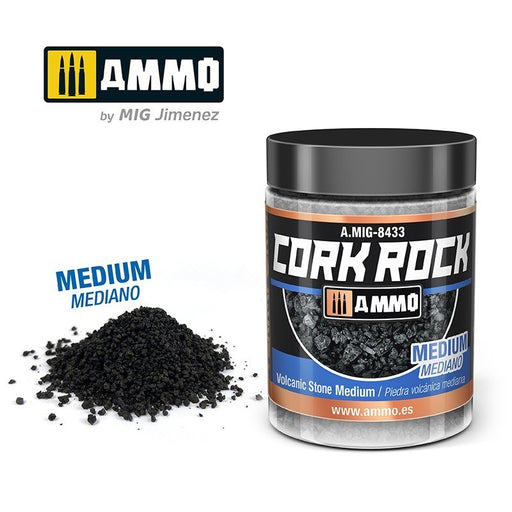 AMMO by Mig Jimenez A.MIG-8433 Terraform Cork Rock Volcanic Rock Medium Jar 100ml (8470981247213)