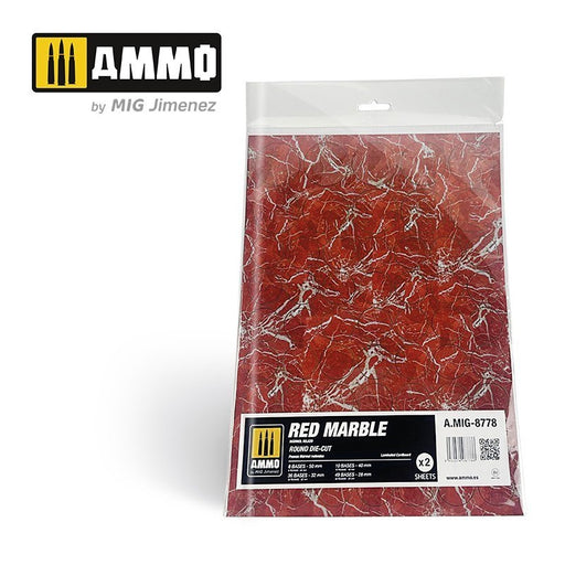 AMMO by Mig Jimenez A.MIG-8778 Red Marble. Round Die-cut for Bases for Wargames 2 pcs (8470982787309)