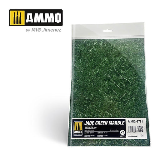 AMMO by Mig Jimenez A.MIG-8781 Jade Green Marble. Round Die-cut for Bases for Wargames 2 pcs (8470982885613)