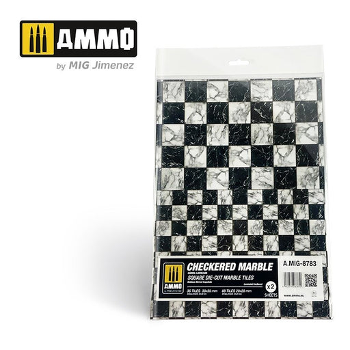 AMMO by Mig Jimenez A.MIG-8783 Checkered Marble. Square Die-cut Marble Tiles 2 pcs (8470982951149)