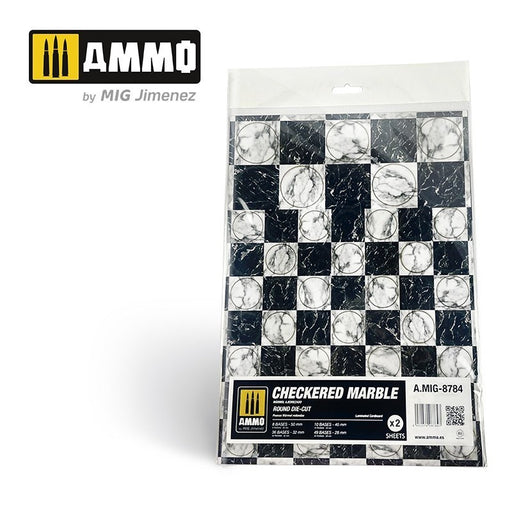 AMMO by Mig Jimenez A.MIG-8784 Checkered Marble. Round Die-cut for Bases for Wargames 2 pcs (8470982983917)