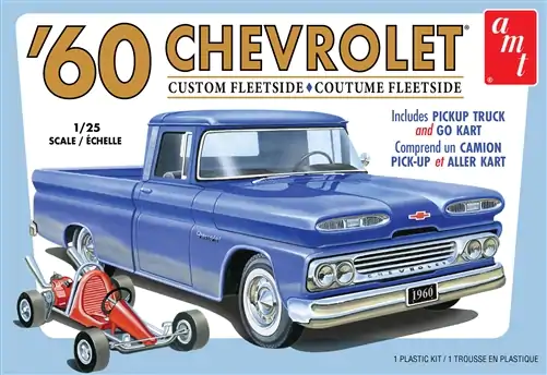 AMT 1063 1/25 1960 Chevy Custom Fleetside Pickup w/ Go Kart (4326208634929)