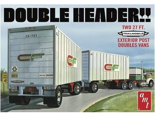 AMT 1132 1/25 Double Header Tandem Van Trailers