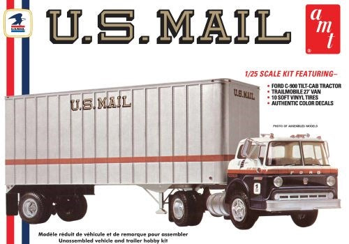 AMT 1326 1/25 Ford C600 US Mail Truck and Trailer (8120462016749)